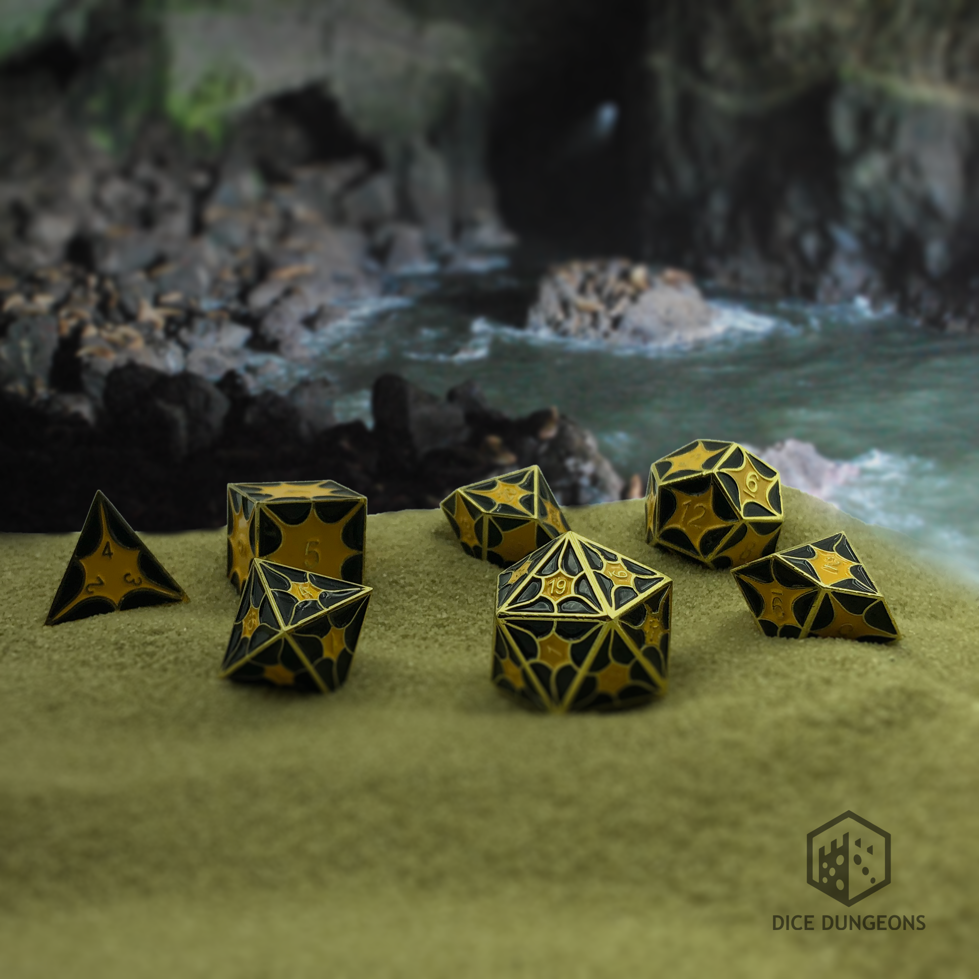 Gold Dragon Dice Set